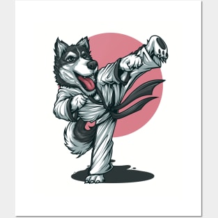 Husky Dog Karate Posters and Art